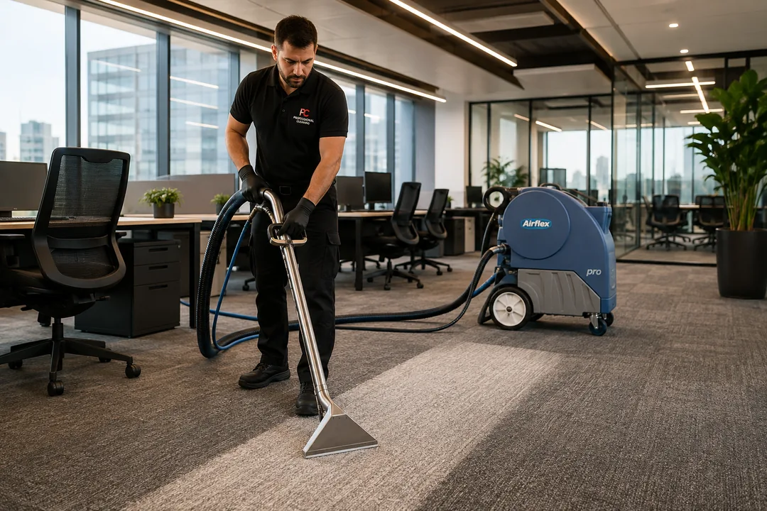 Profesjonalne pranie wykładzin biurowych, technologia Airflex Pro